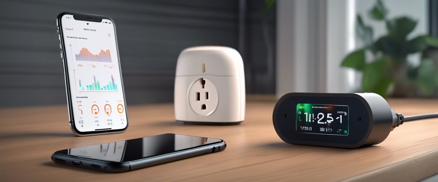 Smart plug showing energy usage